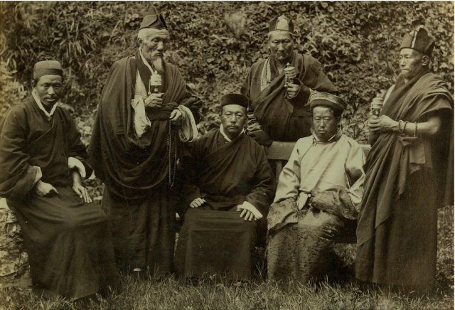 His Holiness The 13th Dalai Lama, with King of Sikkim in Darjeeling 1900