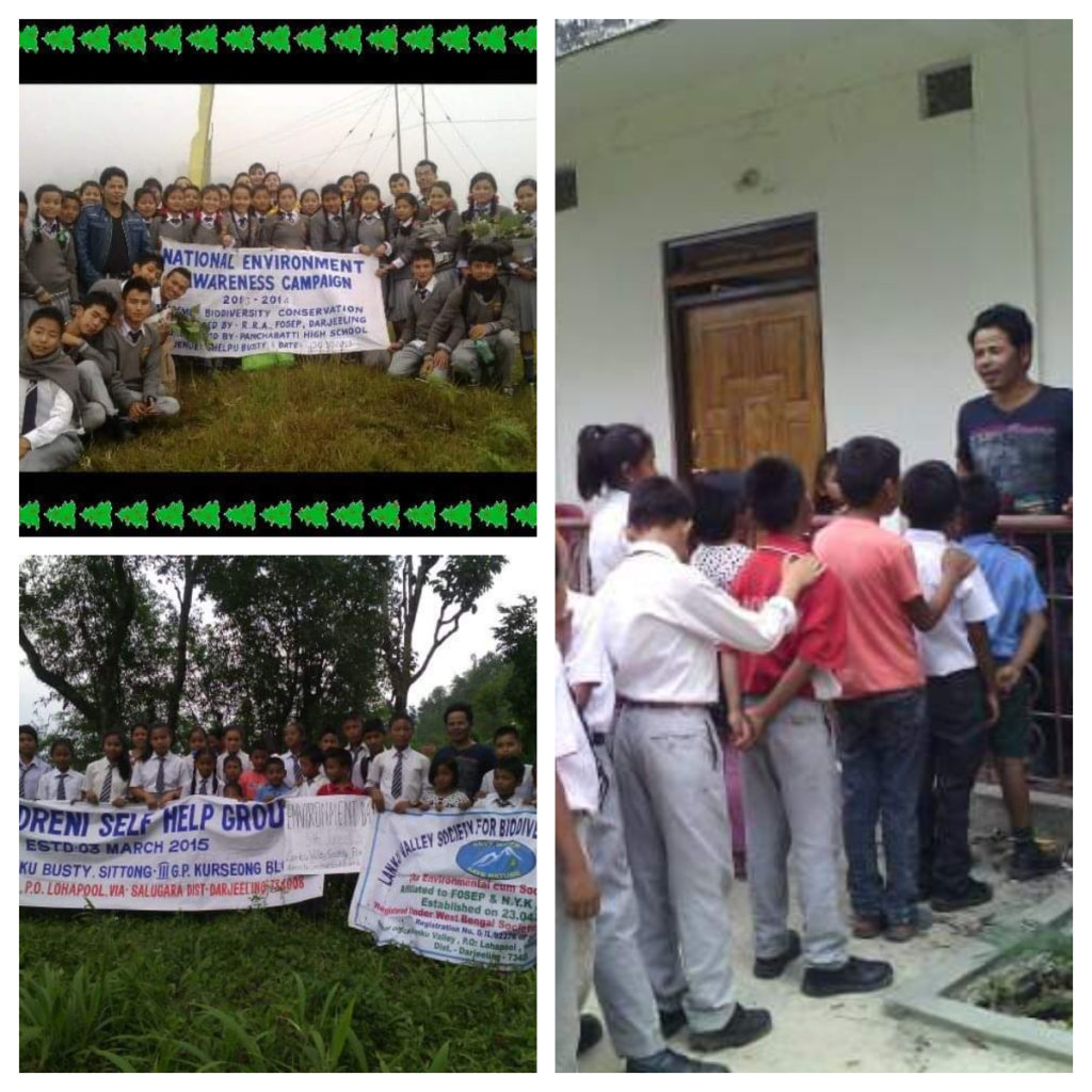 Bishnu Thapa celebrating Environment Day with students