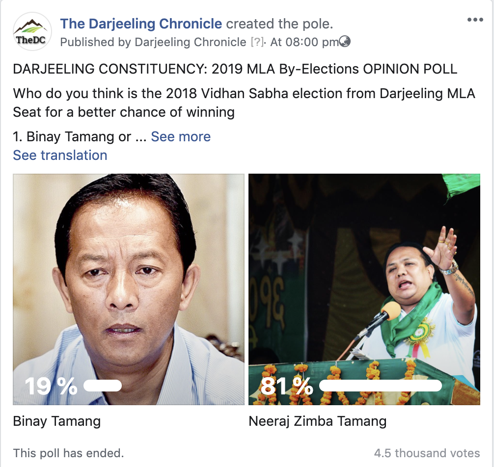 Darjeeling exit polls Elections 2019