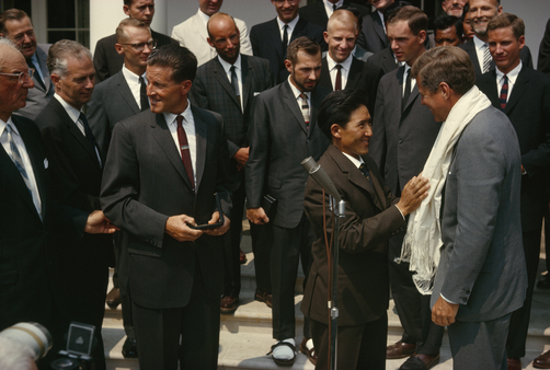 Nawang Gombu with John F Kennedy