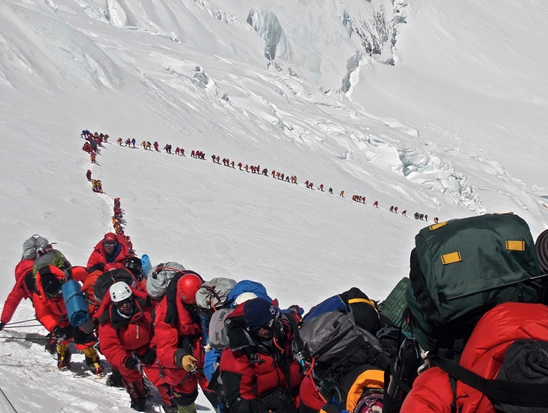 Traffic jam - atop Mt Everest