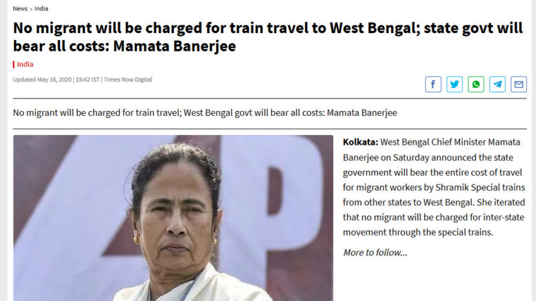 West Bengal Shramik Special Trains