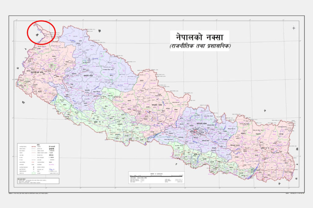 new official map released by the Nepali Government