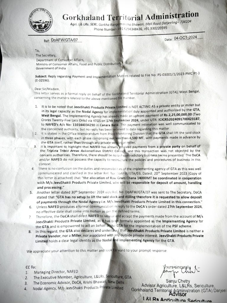 GTA justifying the appointment of a Nodal Agency